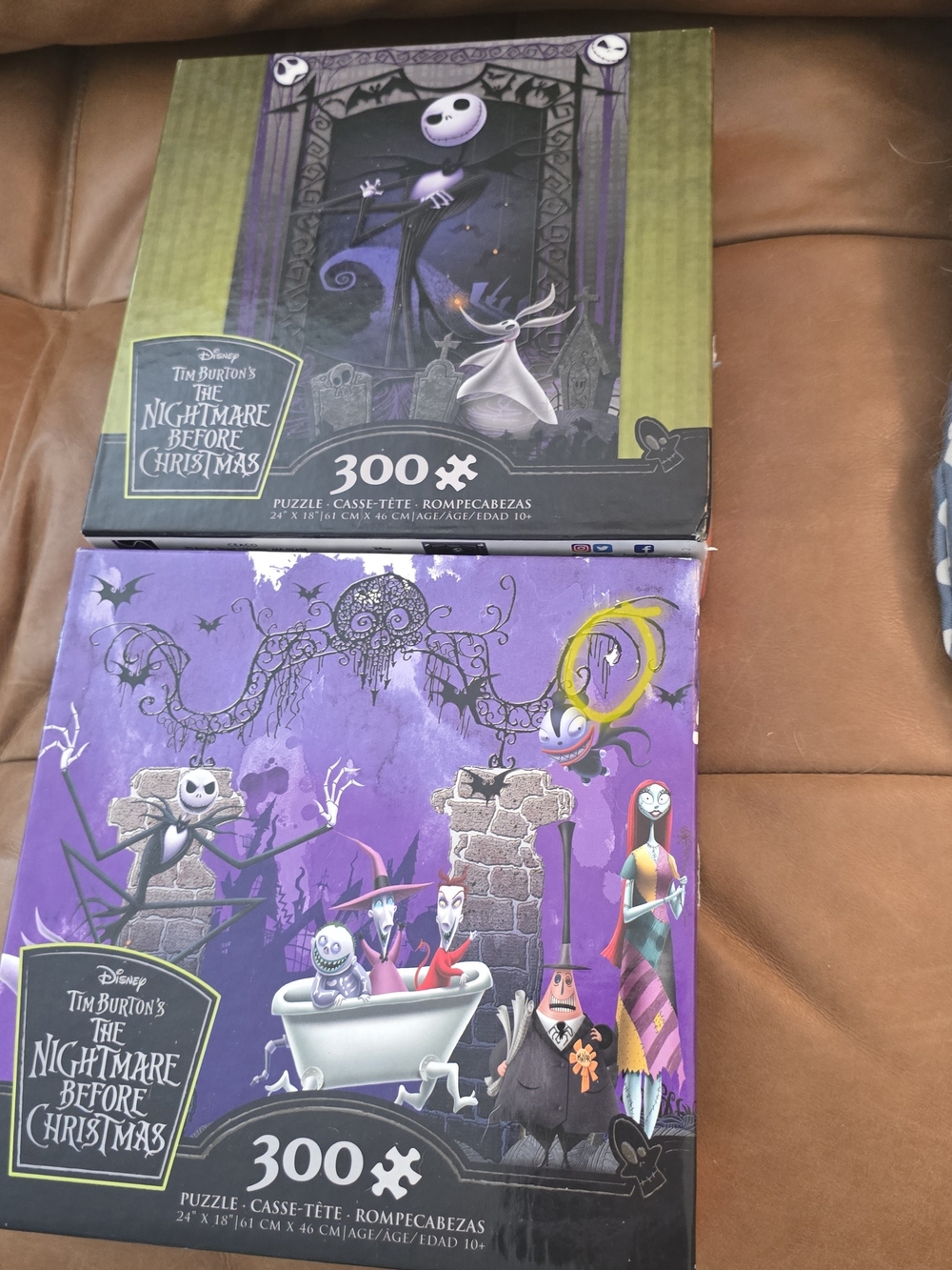 2 Disney Tim Burton's Nightmare Before Christmas 300 Piece Puzzle Bundle Posters
